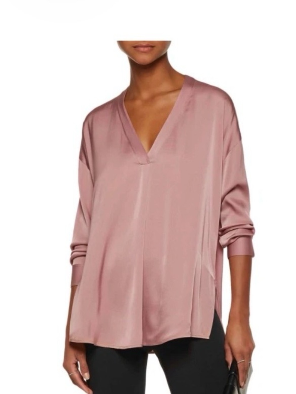 Vince Satin V-Neck Tunic in Dusty Rose - 80% OFF MSRP!!!